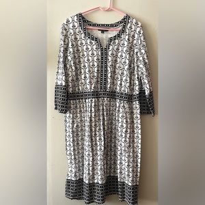 Ellos black and white multi patterned dress Size 18/20